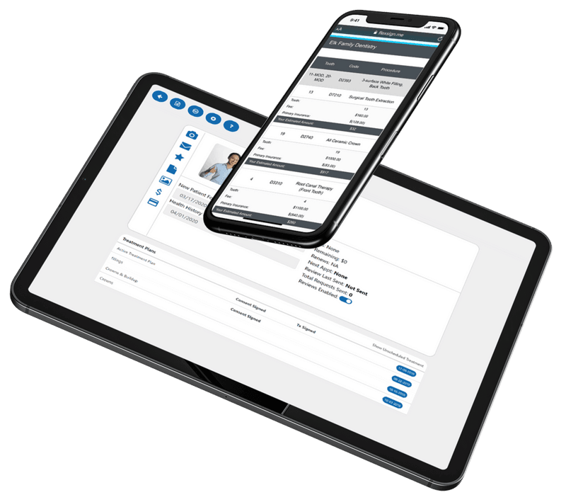 tablet and mobile displaying digital forms